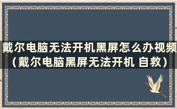 戴尔电脑无法开机黑屏怎么办视频（戴尔电脑黑屏无法开机 自救）